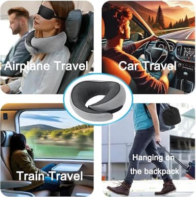 RVPYK Travel Neck Pillow for Airplanes, 100% Pure Memory Foam Travel Pillow, 360° Support Ergonomic Design, Portable Airplane Pillow with Washable Cover, Perfect for Airplanes, Car & Office - Image 6