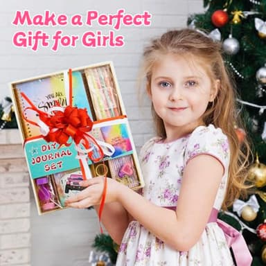 OIHEW 2 PC DIY Journal Kit for Girls Age 8-14/ Teen/Tween Stationery | Scrapbook | Diary | Journaling Art Crafts Supplies Toy Set, Christmas | Birthday Gift for 8 9 10 11 12 13 14 Year Old Girl Ideas - Image 8