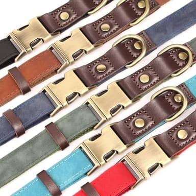 Didog Soft PU Leather Dog Collar for Large Dogs,Classic Adjustable Dog Collars with Quick Release Metal Buckle,Easy Clean and Comfortable with Nylon Lining,Brown,L Neck 15-23" - Image 5