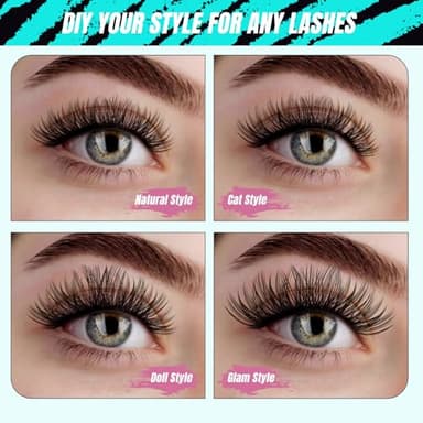 Lash Clusters Kit,144Pcs Eyelash Extension Kit Midnight with Lash Bond and Seal,Lashes Extensions Kit Lash Applicator Tool for Eyelashes Cluster Kit by AMZGlRL(D-Mix8-16mm Kit) - Image 7