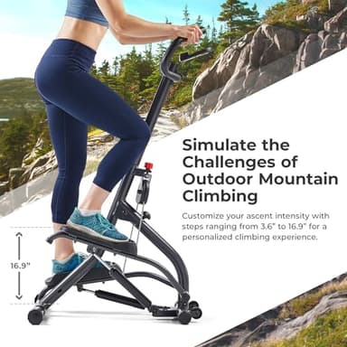 Sunny Health & Fitness Stair Stepper w/Handlebar, Extended Step Range Machine for Climbing Exercise, Compact, Height-Adjustable, Low-Impact & SunnyFit App Enhanced Connectivity – SF-S021001 - Image 3