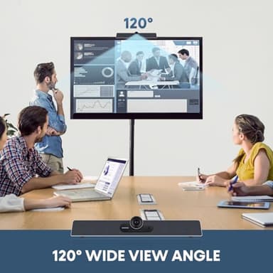 Enther & MAXHUB Video Conference Camera,4K Smart All-in-One Webcam, Microphone and Speaker,120°Wide-Angle,Automatic Speaker Focus,Smart Video&Audio Conferencing System for Small&Huddle Meeting Rooms - Image 4