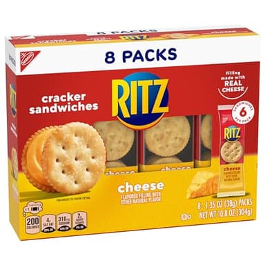 RITZ Cheese Sandwich Crackers, Lunch Snacks, 48 Snack Packs (6 Boxes, 6 Crackers Per Pack) - Image 13