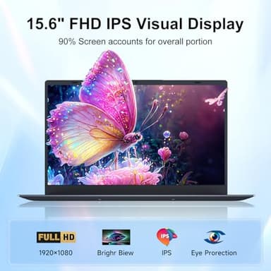 BLUEING 15.6" Laptop Computer, Windows 11 Laptop, 16GB RAM, 512GB SSD(Expandable to 2TB), Intel Quad-Core N5095(Up to 2.9 GHz), 1080P FHD Display, Fingerprint, Backlit KB, Wi-Fi 5, BT5.0, Quad-Speaker - Image 3