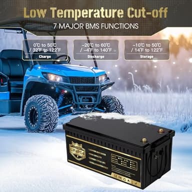 PUPVWMHB 36V 150Ah Lithium Golf Cart Battery, Lifepo4 Battery with 43.8V 25A Charger, Built-in 200A BMS, LCD Monitor & Mobile APP, Peak Current 600A .7.68kW Power Output, Perfect for Golf Carts, Solar - Image 6