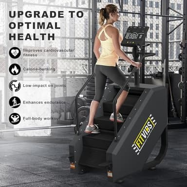 Fitvids Stair Stepper Machine, Commercial Grade Stair Climber with 15 Resistance Levels, Continuous Stair Stepping Machine for Cardio and Lower Body Workouts, LED Screen, Exercise Machine for Home Gym - Image 3