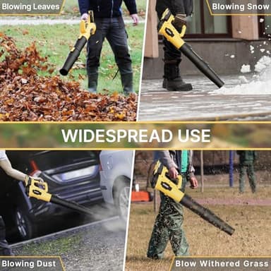 LEAPUL Leaf Blower, 21V Electric Cordless Leaf Blower, 2 X 2.0Ah Batteries and Charger Included, Lightweight Leaf Blower for Patio Cleaning, Lawn Care, Blowing Leaves and Dust, etc. LP69, Yellow - Image 6