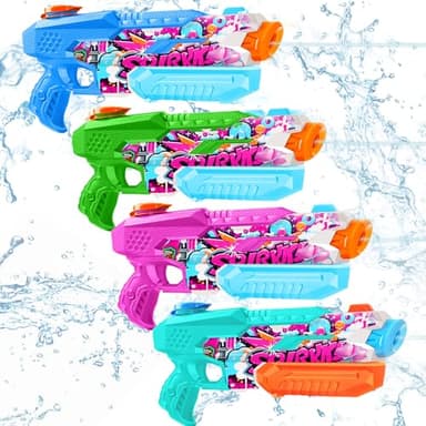 Water Gun for Adults Kids: 600CC 4 Pack Squirt Blasters Super Water Guns for Adults Kids,Water Gun Outdoor Toys High Capacity Summer Soaker for Swimming Pool Beach Fighting, Long Shooting Distance - Image 1