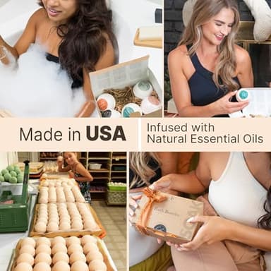 Bath Bombs Gift Set, USA Made with Organic & Natural Ingredients, Relaxing Spa Gifts for Women & Men - Image 2