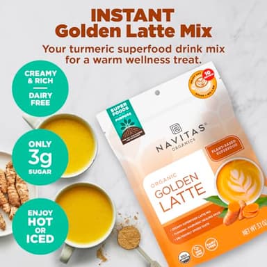 Navitas Organics Golden Latte, 3.1oz Bag, 10 Servings — Organic, Non-GMO, Dairy-Free - Image 3