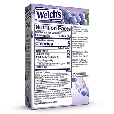Welch's Singles To Go Water Drink Mix - Grape Powder Stick Packets (12 Boxes with 6 Packets Each - 72 Total Servings) - Image 2