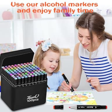 KJSHUANGTANG Alcohol Markers, 100 Colors Dual Tip Art markers, Drawing Markers, Coloring Marker for Kids Sketching Adult Coloring - Image 5