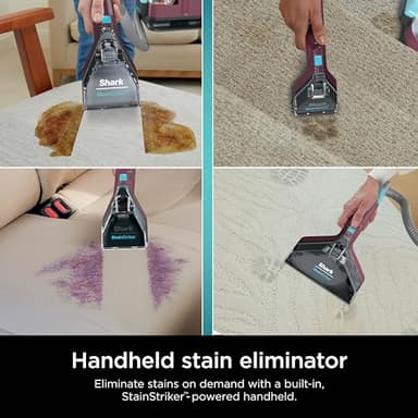 Shark Carpet Cleaner Machine, Portable Upholstery StainStriker, Spot, Odor & Stain Remover, 2 Carpet Cleaner Solutions, 3 Tools, Perfect for Pet Hair, Area Rugs, Couches, Burgundy, PX203BRN - Image 2