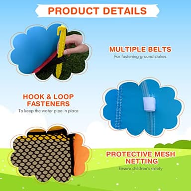 Costzon Inflatable Water Slide, Giant Bouncy Waterslide Park for Kids Backyard Outdoor Fun w/ 735w Blower, Climbing Wall, Splash Pool, 2-pcs, Blow up Water Slides Inflatables for Kids Party Gift - Image 5
