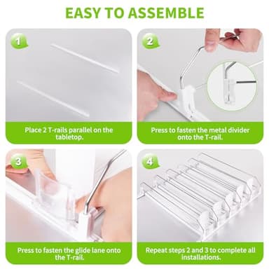 Drink Organizer for Fridge, Soda Can Dispenser for Refrigerator, Automatic Drink Dispenser for Fridge Holds up to 25 Cans, 5 Row - Image 6