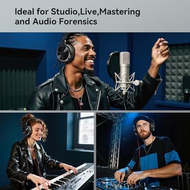 OneOdio Wired Over Ear Headphones Hi-Res Studio Monitor & Mixing DJ Stereo Headsets with 50mm Drivers and 1/4 to 3.5mm Jack for AMP Computer Recording Podcast Keyboard Guitar Laptop - Black - Image 7