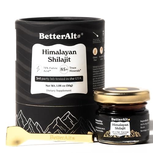 Better Alt Pure Himalayan Shilajit Resin | High Potency for Men & Women | 75 Servings for Stamina and Muscle Building, 85+ Trace Minerals, 75% Fulvic Acid, with Lab Test Report, 400mg - Image 1