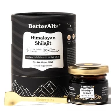 Better Alt Pure Himalayan Shilajit Resin | High Potency for Men & Women | 75 Servings for Stamina and Muscle Building, 85+ Trace Minerals, 75% Fulvic Acid, with Lab Test Report, 400mg - Image 1