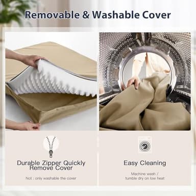 BFPETHOME Outdoor Dog Beds for Large Dogs, Waterproof Dog Bed for Medium, Large, Extra Large Dogs, Orthopedic Pet Bed with Removable Washable Cover, Egg Crate Foam Pet Bed Mat. (42 x 30in, Beige) - Image 6