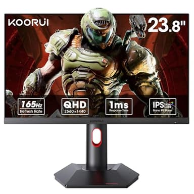 KOORUI Gaming Monitor, QHD 24" Nano IPS Display, 1440P 165Hz Computer Monitor, 1ms 2K PC Screen, 100% sRGB, Adaptive Sync, Height/Tilt/Pivot Adjustment, HDMI, DisplayPort, GP01 - Image 1