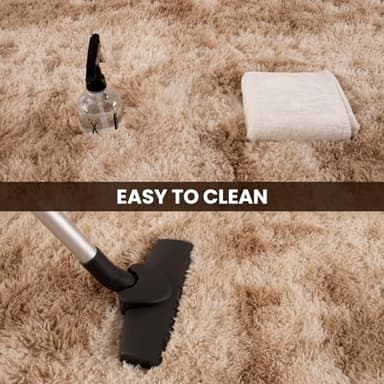 Terrug Fluffy Area Rug for Bedroom, Tie-Dyed Beige 3x5 Ft Throw Rug for Living Room Kids Room, Ultra-Soft Plush Washable Carpet with Non-Slip Rubber Backing, Cozy Floor Decoration - Image 6