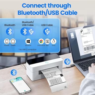 BPXX Bluetooth Thermal Label Printer - Clear Print Quality, Portable Wireless Shipping Label Printer Easy to Connect, Use to Print Shipping Labels, Compatible with Amazon Shopify Ebay Ups - Image 3