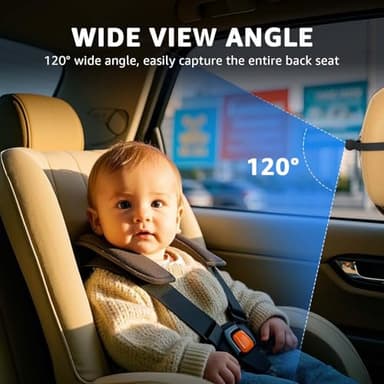 Baby Car Camera, HD Display Baby Car Mirror with Night Vision Feature, 4.3 inch Baby Car Camera with Monitor Wide Clear View, BackSeat Camera Rear Facing to Observe Baby’s Every Move - Image 4