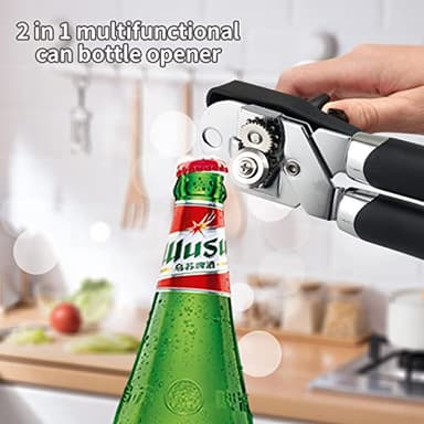 Safring Can Opener Manual, Handheld Strong Heavy Duty Stainless Steel Can Opener, Comfortable Handle, Sharp Blade Smooth Edge, Can Openers with Multifunctional Bottle Opener - Image 5