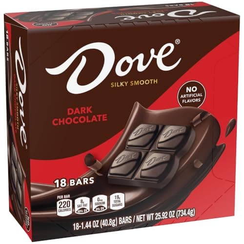 DOVE Dark Chocolate Candy Bars, Full Size Candy Bars, Suitable for Snacking, Parties, and Gift Baskets, 1.44 oz (Pack of 18) - Image 1