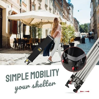 CROWN SHADES 12x12 Pop Up Canopy Tent Instant Commercial with 150D Silver Coated Fabric Including 1 Removable Sidewall, 4 Ropes, 8 Stakes, Weight Bags, STO 'N Go Bag, Blue - Image 6