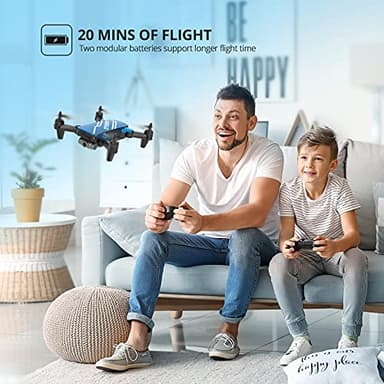 DEERC D20 Mini Drone with Camera for Kids, Remote Control Toys Gifts for Boys Girls with Voice Control, Gestures Selfie, Altitude Hold, Gravity Control, One Key Start, 3D Flips 2 Batteries, Blue - Image 7