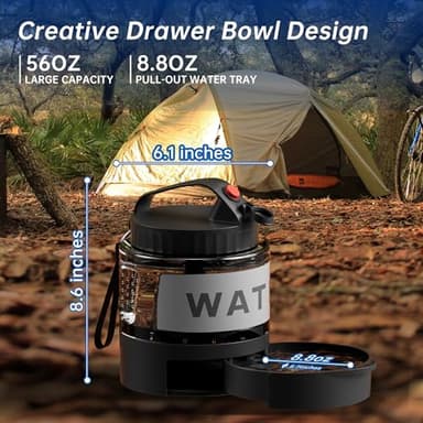 Portable Dog Water Bottle, 54oz Large Travel Water Bowl Dispenser for Dogs Camping Beach Walking Essentials, Big Portable Travel Water Bowl and Beach Accessories for Dogs,, Bpa Free, Safe and Durable - Image 5
