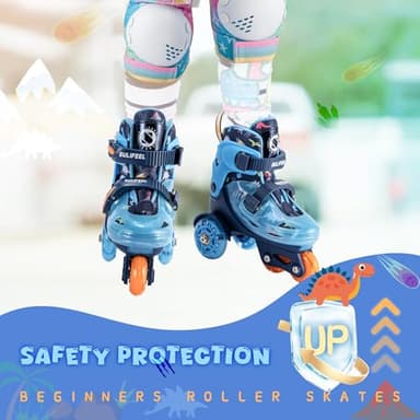 SULIFEEL Adjustable Toddler Roller Skates for Girls Boys Kids,Fun Illuminating Light Up Flash Wheels Three-Point Type Balance Suitable for Beginners Indoor and Outdoor Roller Skating - Image 8