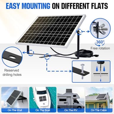 ECO-WORTHY 25 Watts 12V Off Grid Solar Battery Charger Kit: Waterproof Solar Panel + Adjustable Mount Bracket + SAE Connection Cable +10A Charge Controller for Car RV Marine Boat 12V Battery - Image 4