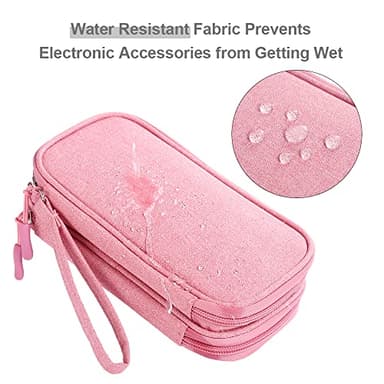 DDgro Travel Accessories for Women, Electronics Organizer Pouch Bag for Tech Accessory & Airplane Essentials (Medium, Pink) - Image 4