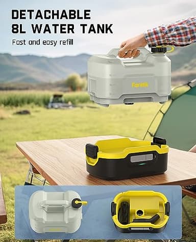 Fanttik NB8 Nano Portable Cordless Electric Sprayer w/2.1Gal Tank, Retractable Spray Head, 2600mAh Lithium Battery, IPX5, 72-98PSI, Portable Pressure Washer for Garden, Camping Shower and Pet Cleaning - Image 5