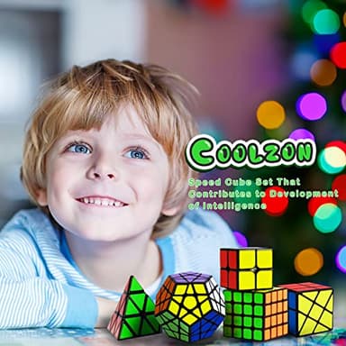 Speed Cube Set, Puzzle Cube, Magic Cube 2x2 4x4 Pyraminx Pyramid Megaminx Fenghuolun Puzzle Cube Toy Gift for Children Adults, Pack of 5 - Image 5