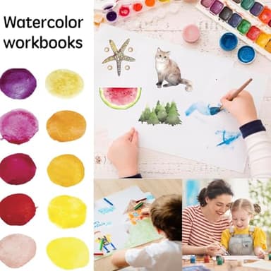 Watercolor Workbook,16 Spiral-Bound Pages Dispersed for Beginners, Arts Crafts Supplies Gift Suitable for All Watercolor Enthusiasts (Tree Without Palette) - Image 2