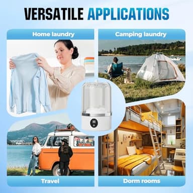Portable Automatic Mini Washing Machine, 2025 New Portable Rechargeable Mini Ultrasonic Washing Machine for Underwear, Compact Travel Laundry for Apartment, Dorm, RV, Camping, White (White) - Image 3
