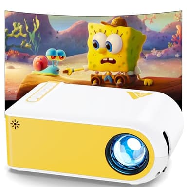 KSAN Mini Projector, Projector with WiFi and Bluetooth, 1080P Support Movie Projector with Built-in Speaker, Compatible with Smartphone, HDMI, USB, AV, Fire Stick, PS5 for Home, Bedroom, Outdoor Use - Image 1