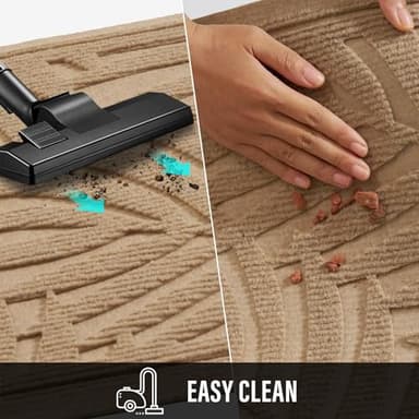 HIYARD Front Door Mat, Absorbent Resist Dirt Welcome Door Mat Indoor Outdoor, Waterproof Doormat, Sturdy Non Slip Backing, Fade Resistant, Low Profile Entry Mat for Entryway, 29×17, Beige - Image 6