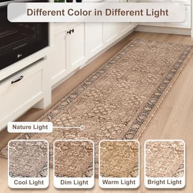 KIMODE Anti Fatigue Kitchen Mat, Boho Distressed Kitchen Rugs Sets of 2, Non Slip Kitchen Mat for Floor, Cushioned Comfort Standing Mat for Sink, Laundry, Office, Desk 17"x47"+17"x29" - Image 7