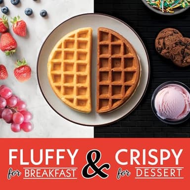 Gourmia Belgian Waffle Maker – Compact Design with Upright Storage, Adjustable Browning, and Easy-Clean Nonstick Ceramic Plates, Stainless Steel - Image 2