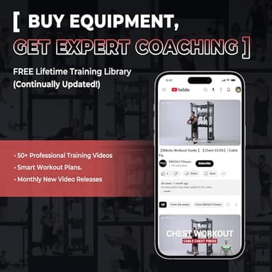 Mikolo Smith Machine, 2200lbs Squat Rack with LAT-Pull Down System & Cable Crossover Machine, Training Equipment with Leg Hold-Down Attachment - Image 7