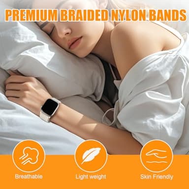 Magnetic Braided Stretchy Loop - Compatible with Apple Watch Band 42mm 46mm 40mm 41mm 44mm 45mm 38mm Ultra/2 49mm Women Men,Elastic Woven Fabric Nylon Strap for iWatch Ultra Series 10 9 8 7 6 5 4 3 SE - Image 5