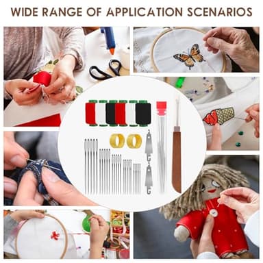 37pcs Sewing Tool Set, Needle Thread Hand Repair Kit for Beginners, Mini Sewing Kit for Mending Clothes, Include 25 Steel Needles, 6 reels of Thread, Seam Ripper, 2 Needle Threader, 2 Thimbles - Image 6