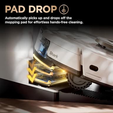 Shark Robot Vacuum & Mop Combo, PowerDetect NeverTouch Pro,Self-Emptying,Self-Refill with Self-Clean Pad Wash & Dry, 60-Day Debris Capacity,30-Day Refill Tank, 5PowerDetect Technologies,White,AV2800ZE - Image 10