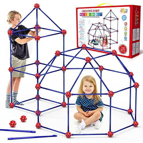 Fort Building Kit for Kids,STEM Construction Toys, Christmas & Birthday Gift for 4 5 6 7 8 9 10 11 12 Years Old Boys and Girls,Ultimate Creative Set for Indoor & Outdoors Activity,140 Pcs,Original - Image 1