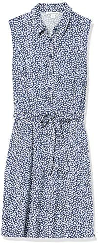 Amazon Essentials Women's Sleeveless Relaxed-Fit Woven Shirt Dress, Blue White Petal, Medium - Image 4