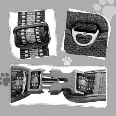 No Pull Dog Harness Release on Neck Reflective Adjustable No Choke Pet Vest with Front & Back 2 Leash Attachments Soft Control Training Handle for Small Medium Large Dogs - Image 8